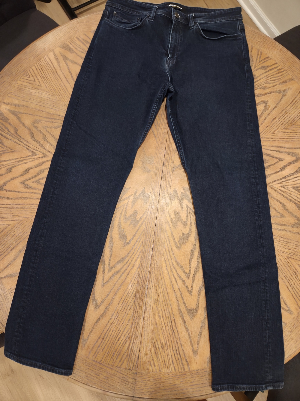Revtown The Sharp Jeans Men Dark Wash Denim Slim Straight Stretch 36x34